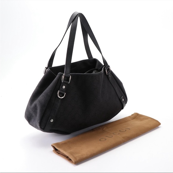 Gucci D-ring shoulder bag in GG canvas logo black with dust bag. Good condition. - Picture 3 of 6